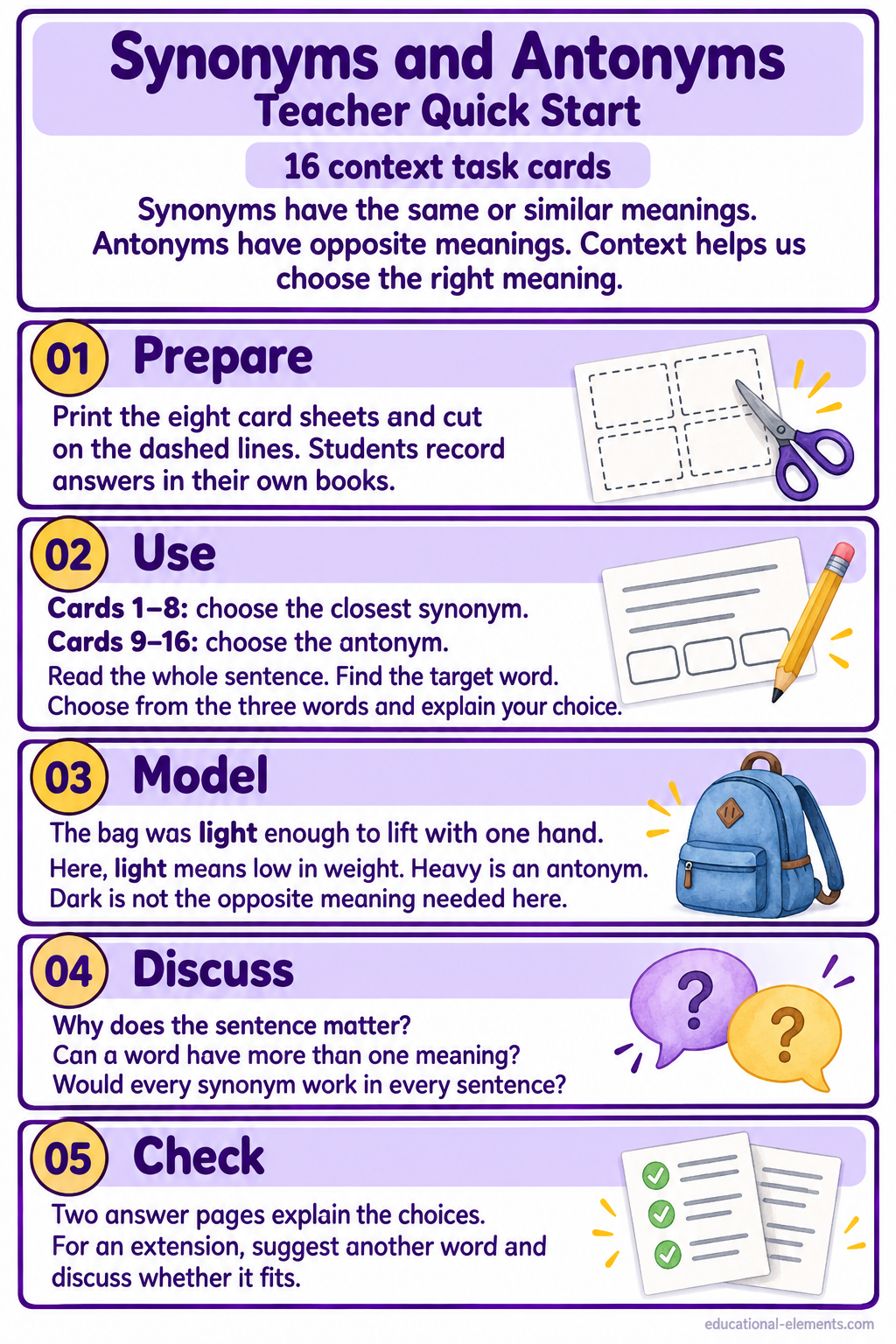 Preview of Synonyms and Antonyms in Context
